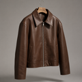 Slim Fit Everyday Leather Jacket - Front