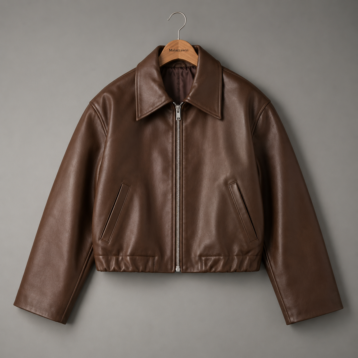 Slim Fit Everyday Leather Jacket - Back