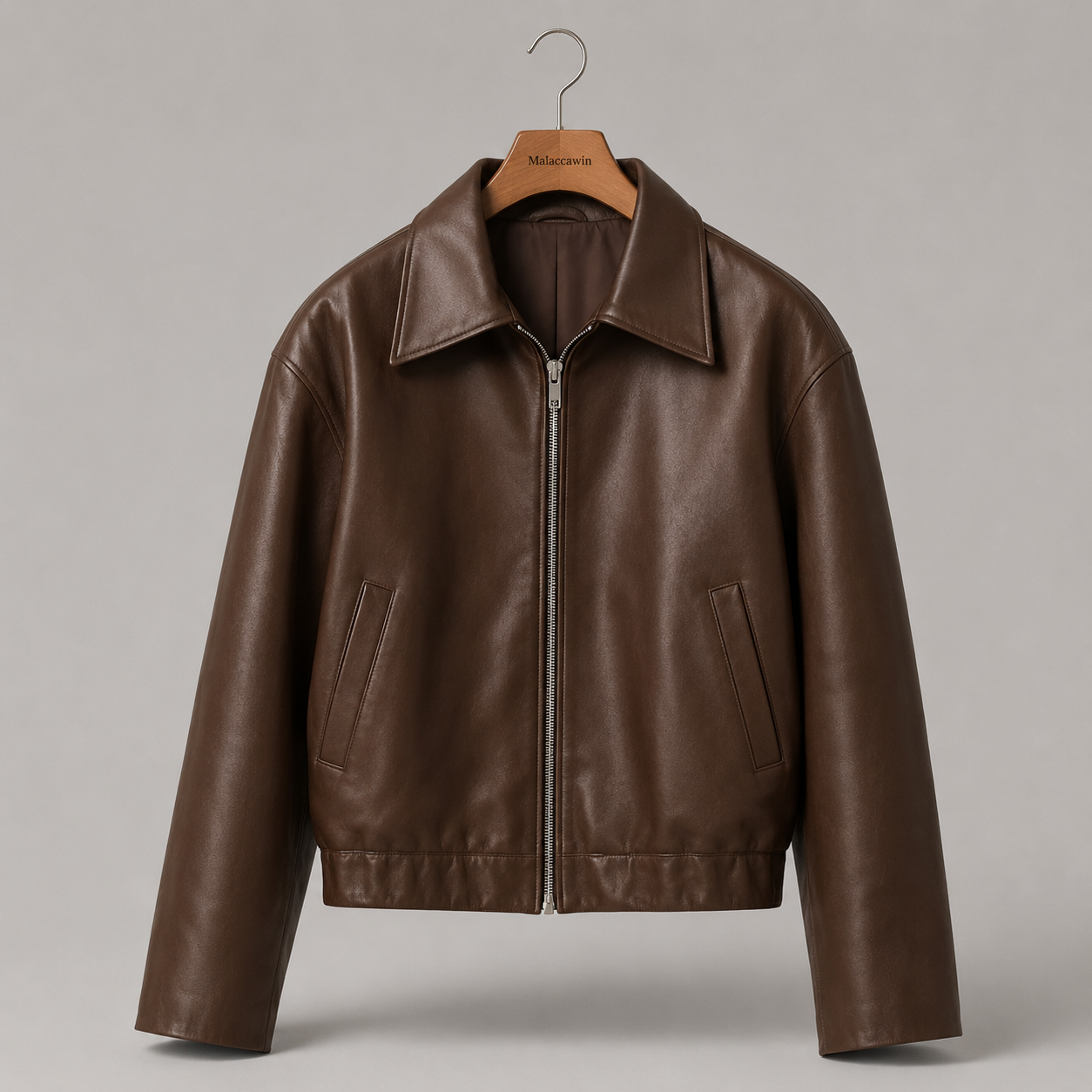 Slim Fit Everyday Leather Jacket - Detail