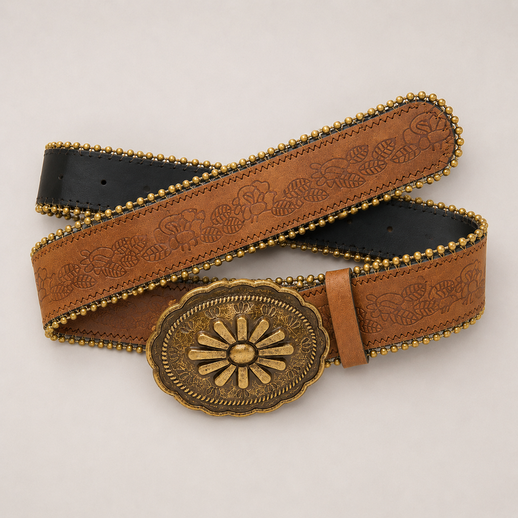 Western Boho Leather Belt