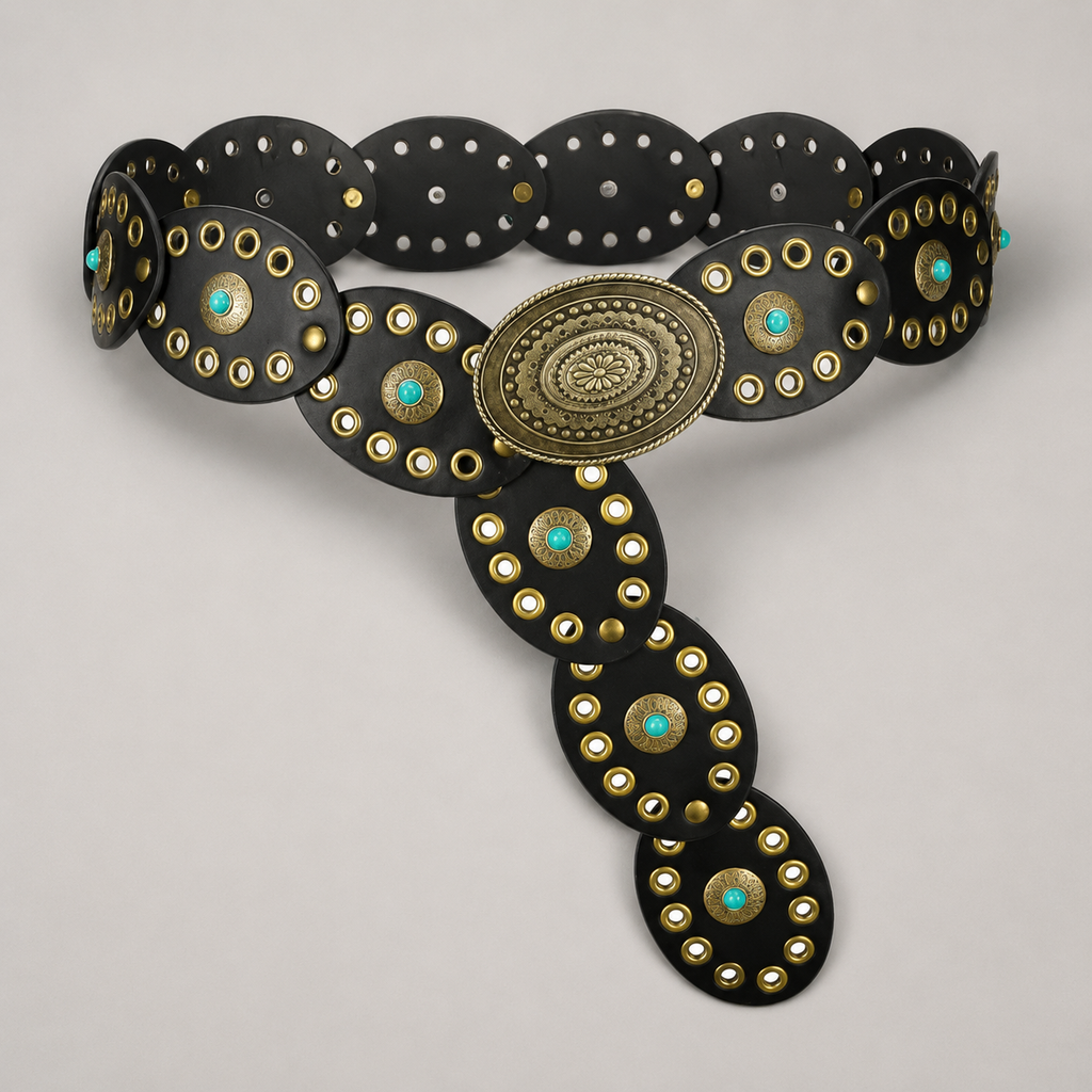 Turquoise Concho Western Belt