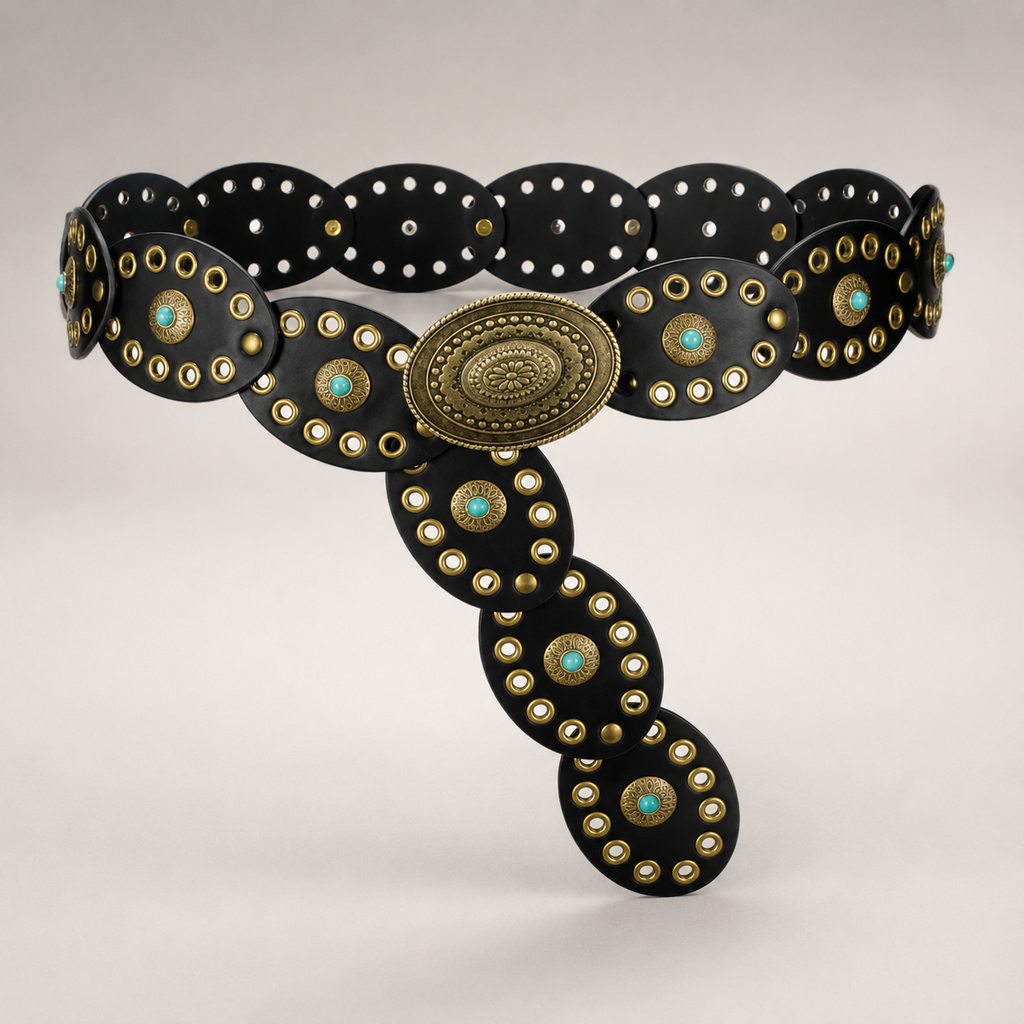 Turquoise Concho Western Belt