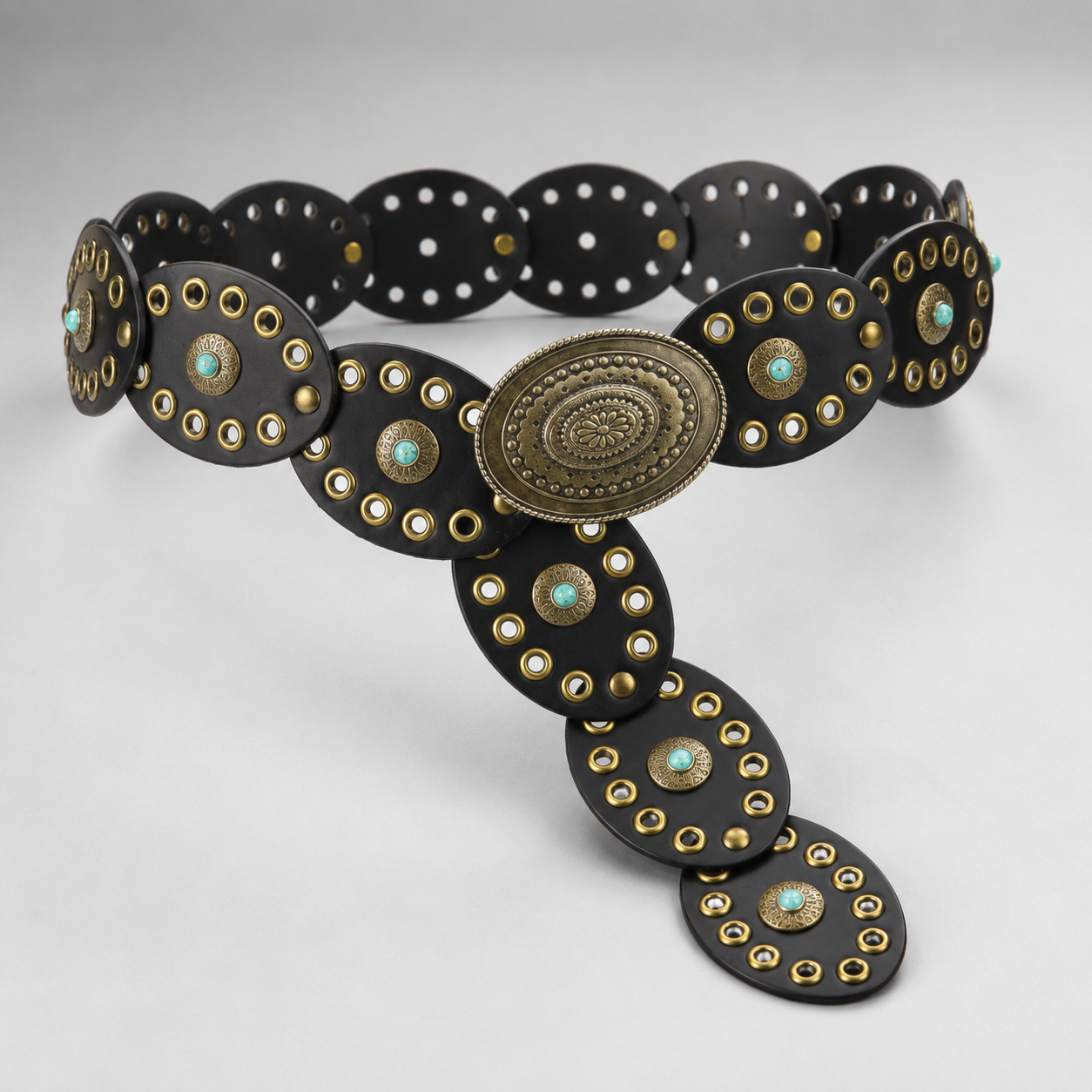 Turquoise Concho Western Belt