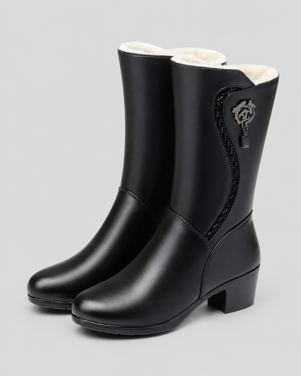 Plush-Lined Winter Ankle Boots - detail view