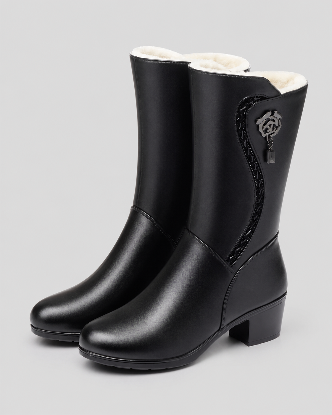 Plush-Lined Winter Ankle Boots - detail view