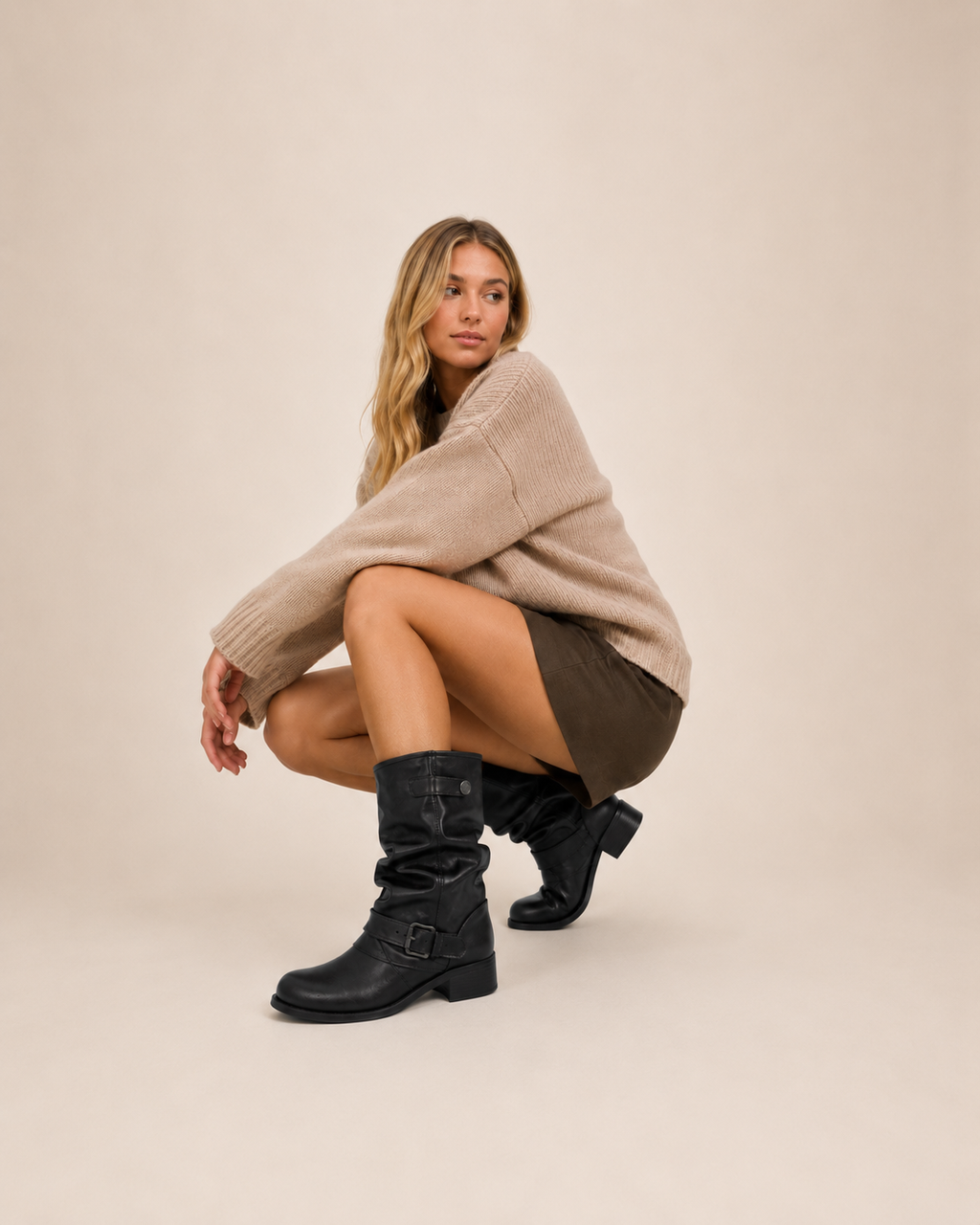 Block-Heel Pointed Ankle Boots