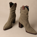 Gold-Charm Platform Ankle Boots