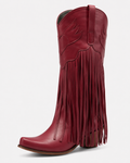 Tall Leather-Look Western Boots