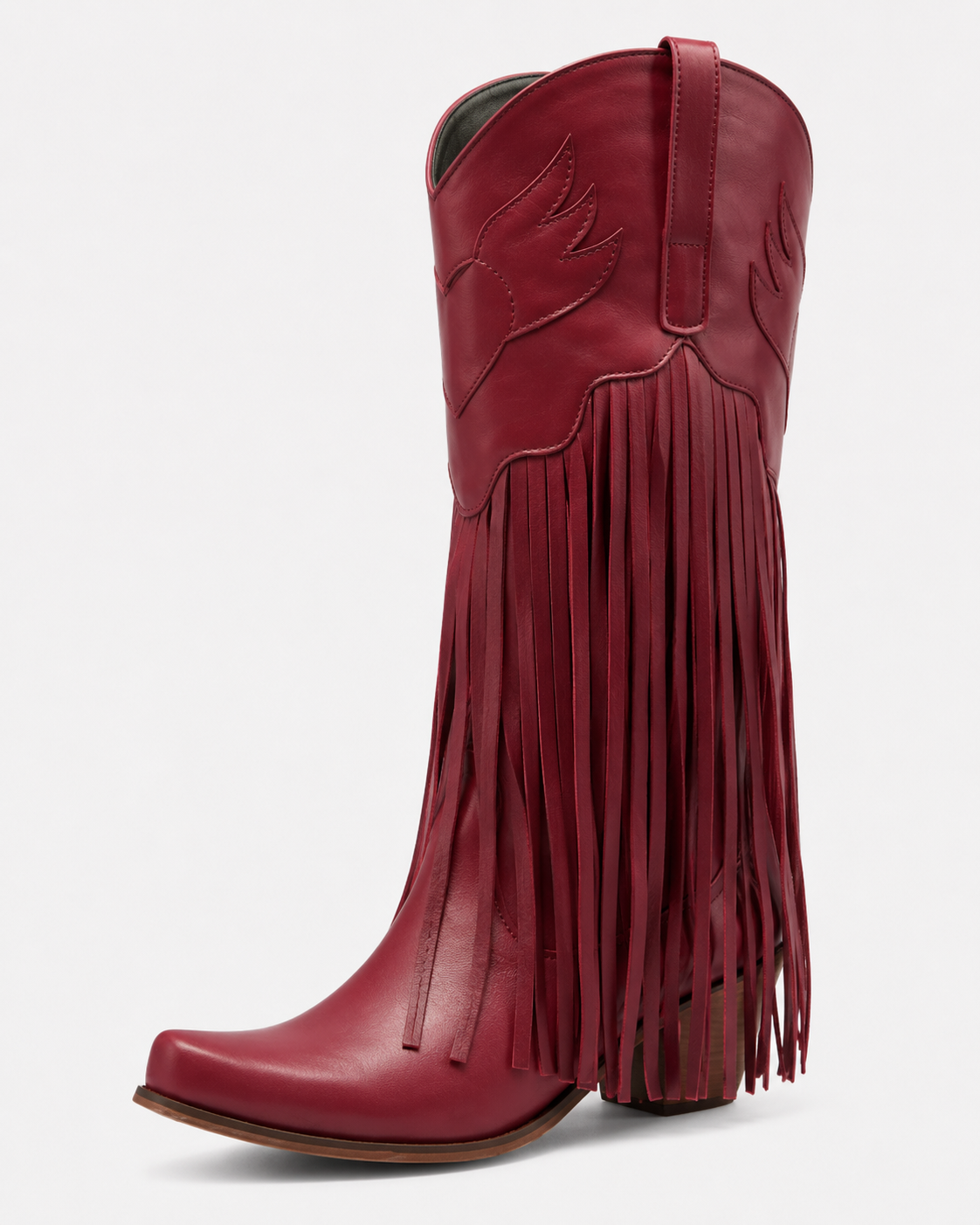 Tall Leather-Look Western Boots