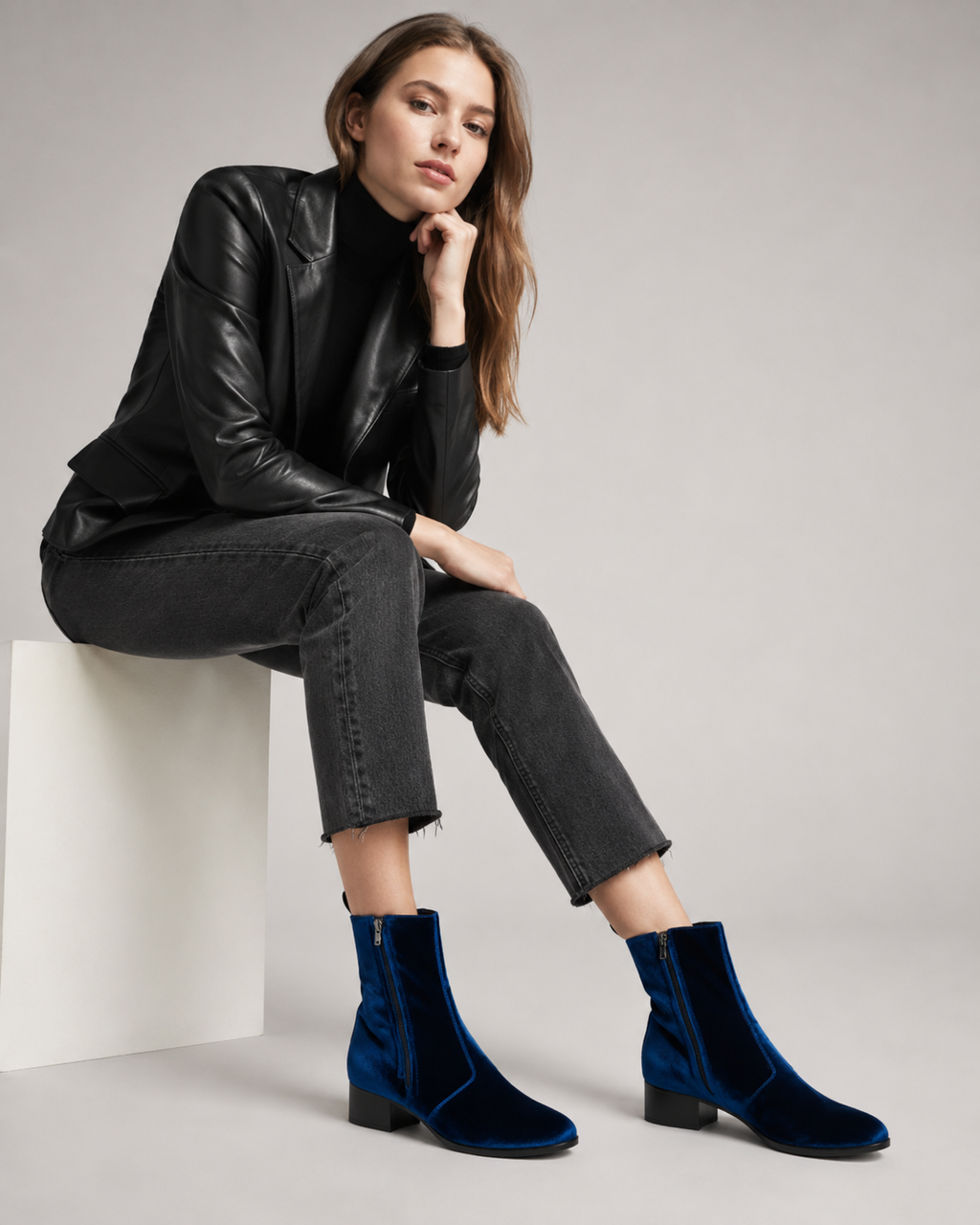 Velvet Thigh-High Stiletto Boots